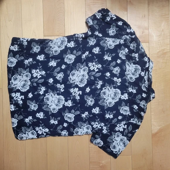 Free Planet Floral Short Sleeve Button Up Shirt Men’s Size L EUC - Picture 5 of 5